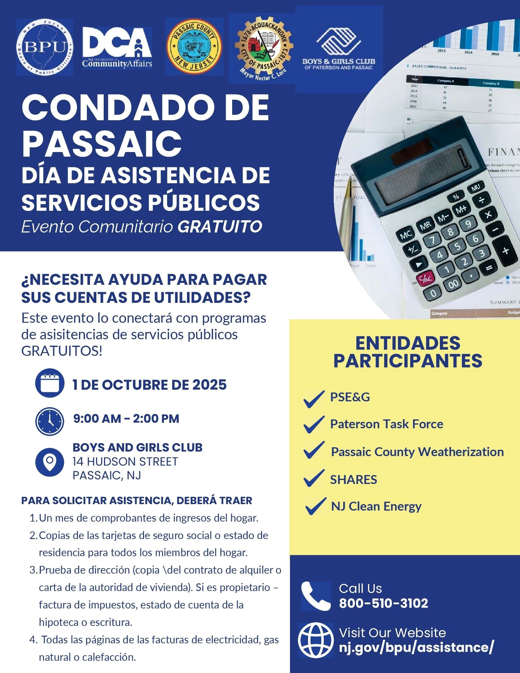Copy of PASSAIC COUNTY UTILITY ASSISTANCE DAY (FLYER) Spanish