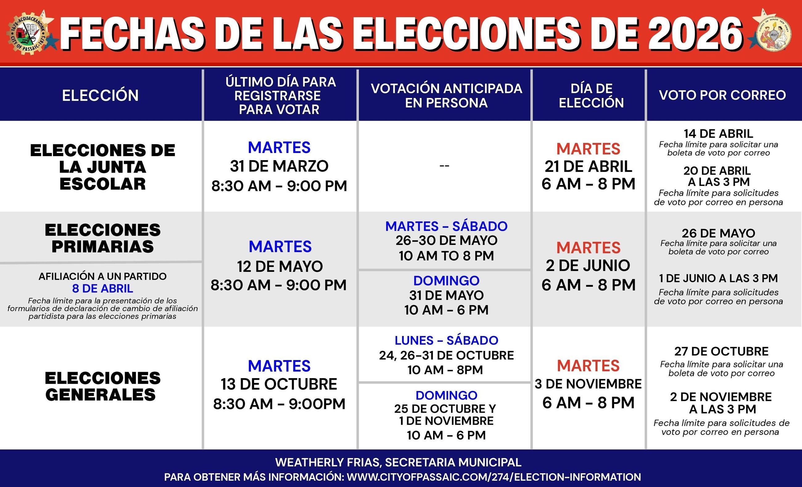 2026 Election Dates revised  Spa